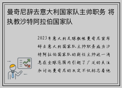 曼奇尼辞去意大利国家队主帅职务 将执教沙特阿拉伯国家队